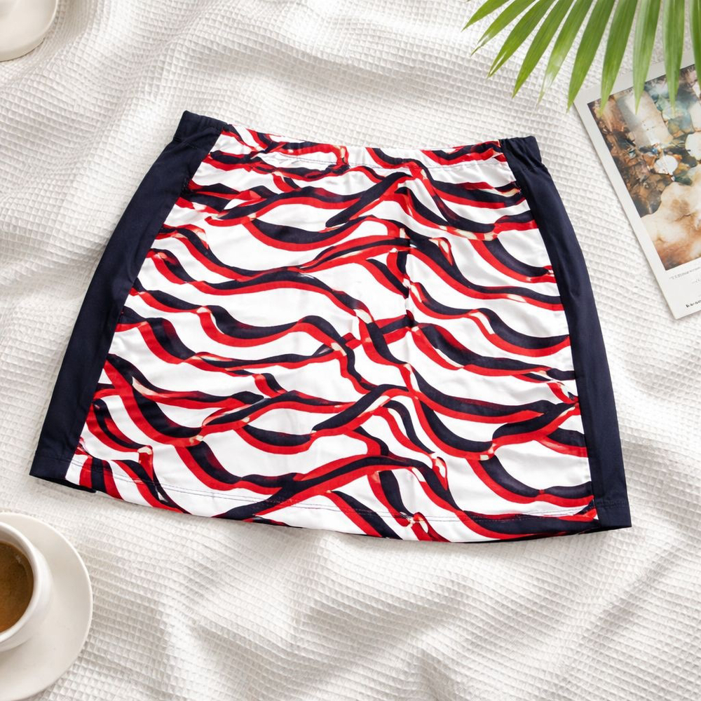 Women's TAIL Athletic Skirt Skorts L White Red Black Navy Abstract Print Summer